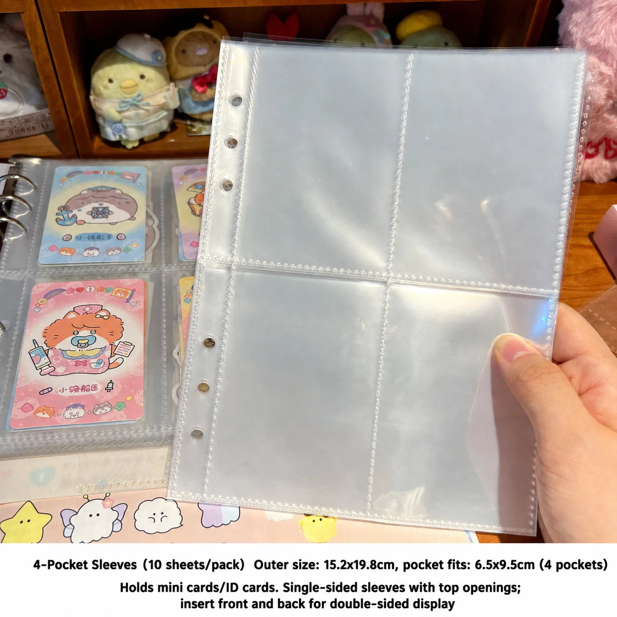 6-Hole Binder Loose-Leaf Magnetic Closure Album Photo Card Binder Pu Leather Photo Album For Scrapbooking Photo Display Id Card