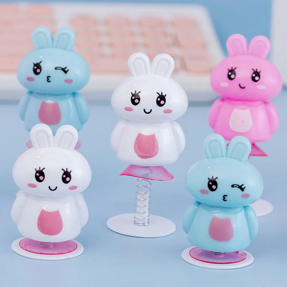 

12Pcs Spring Rabbit Bounce Playthings Funny Kids Creative Educational Gifts Parent Child Interaction Cartoon Hare Spring