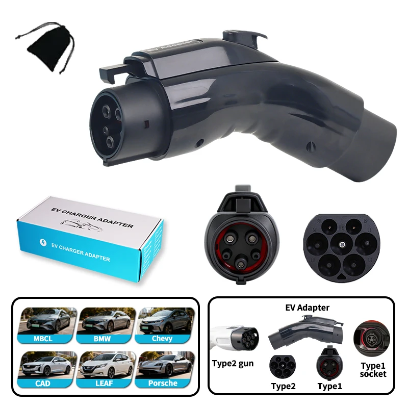 

TYPE2 TO TYPE1 EV Adapter Electric Vehicle Charger Connecter for 32A/16A TYPE2 Charger to TYPE1 Electric Car Adapter