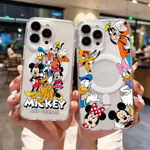 Wireless Charger Case For Samsung Galaxy S25 S24 S23 Ultra S22 Plus S21 FE A16 A35 A55 A54 A26 A36 Disney Minnie Mickey Mouse