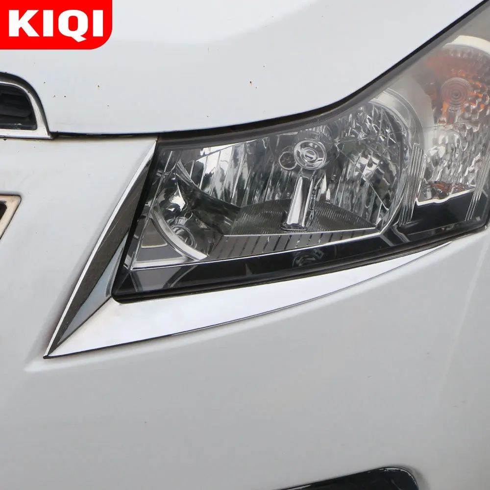 KIQI Car Accessories Headlight Eyebrow Sticker for Chevrolet Cruze Sedan Hatchback 2009 - 2015 ABS Chrome Stickers