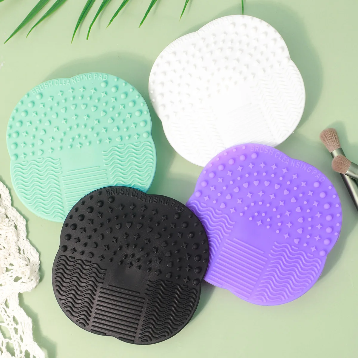 Tapete de limpieza de silicona, limpiador de brochas, maquillaje cosmético, cepillo de lavado, base de Gel, cepillo de maquillaje, almohadilla limpiadora, tabla de fregar