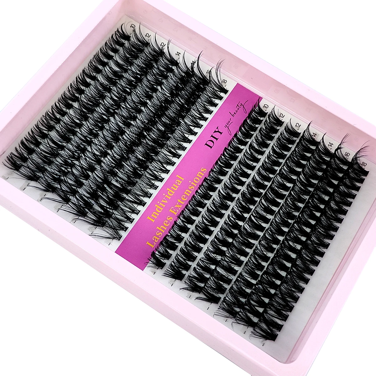60D/80D/100D Mix Tray Wimpern Cluster 10-18mm Mix Wispy Einzelne Wimpern Extensions 266/280 stücke DIY Nerz Falsche Wimpern Make-Up – Detail 2