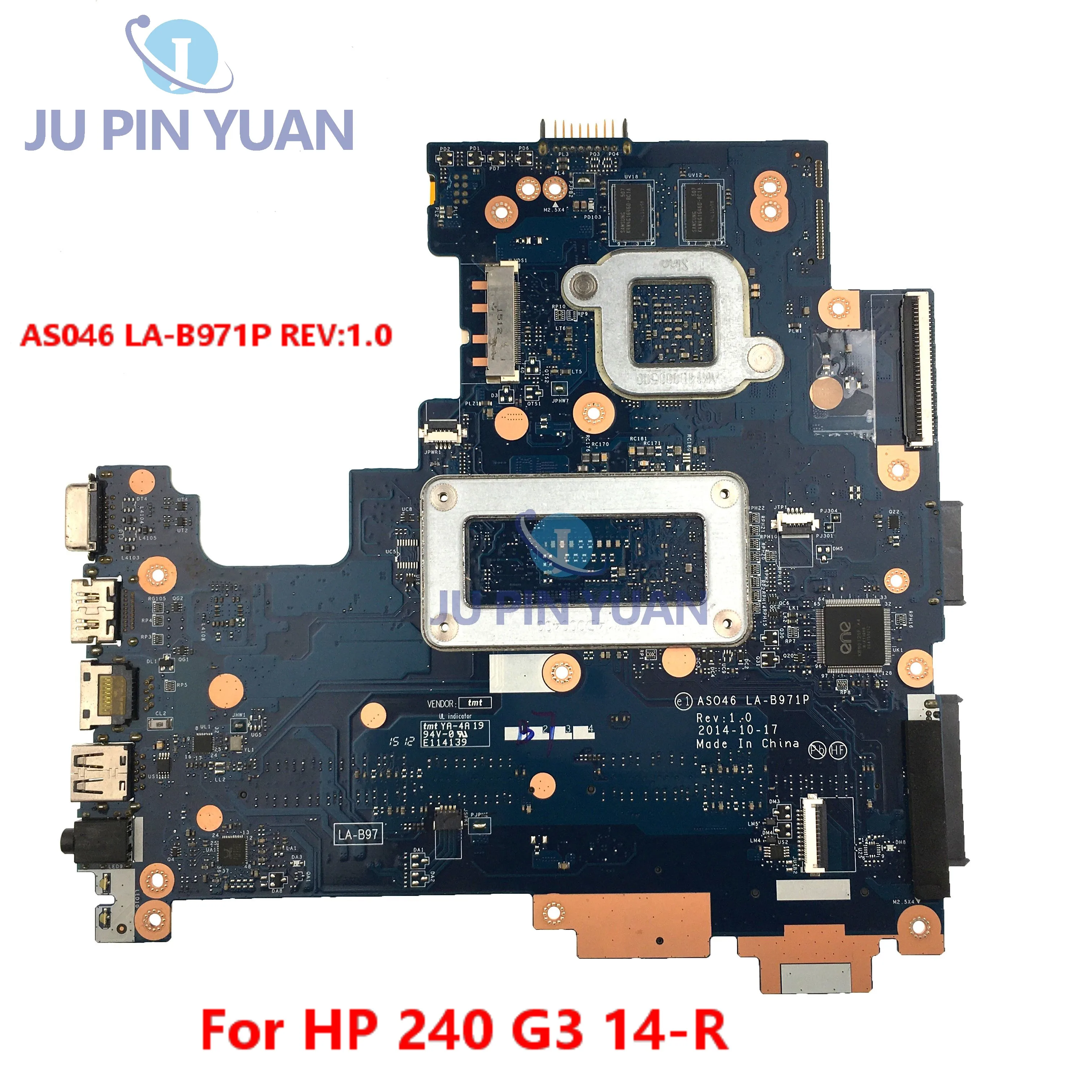 For HP 240 G3 14-R Laptop Motherboard AS046 LA-B971P REV:1.0 with 820M/2GB i5-5200u  762240-001 762240-501 762240-601