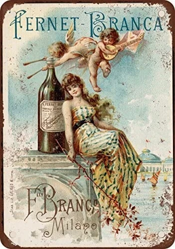 1889 Fernet-Branca Likör Vintage-Look, Reproduktion, Metall-Blechschild, 30,5 x 45,7 cm