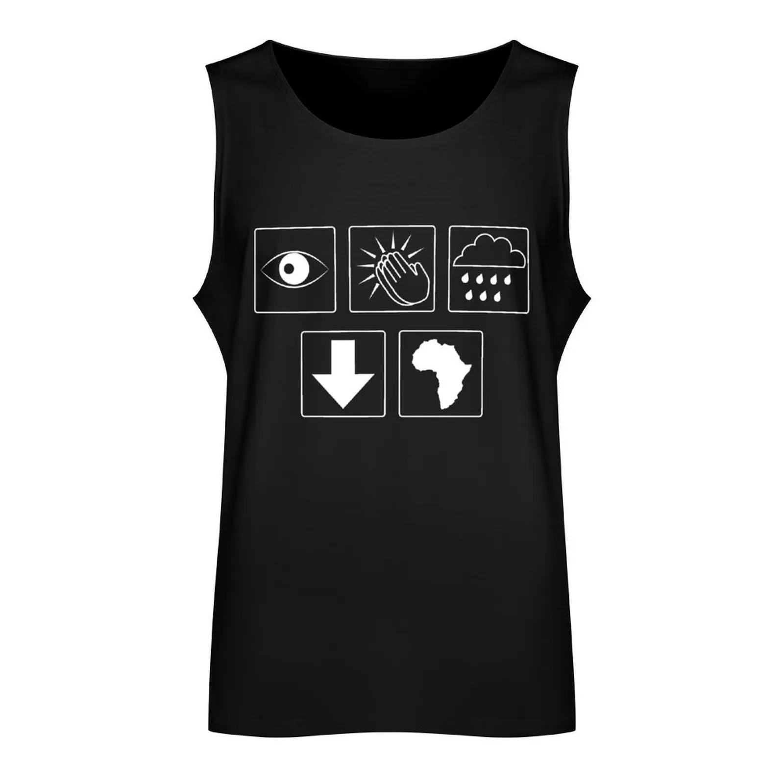 Bless the Rains (Down in Africa) in White Tank Top Sleeveless men gym clothing men sleeveless shirts