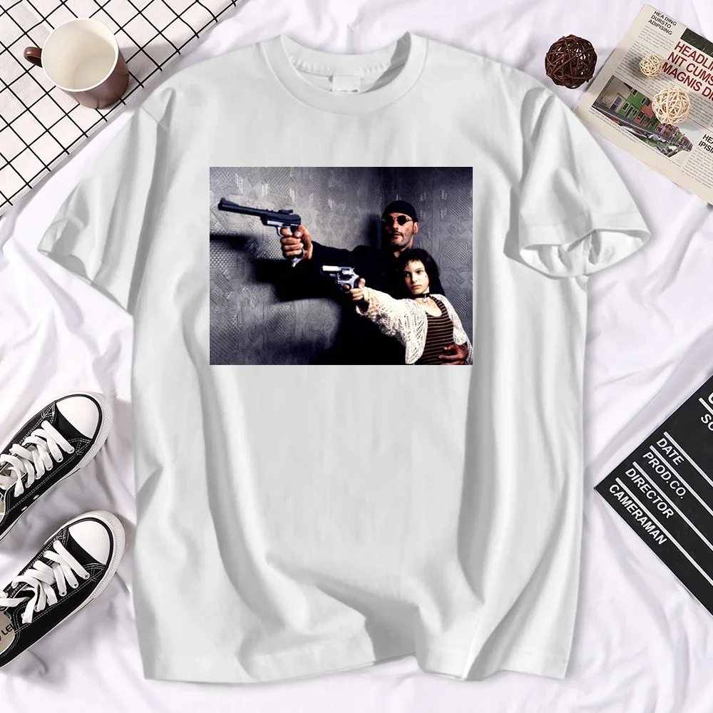 Retro Film Leon The Professional Graphic Tshirts Harajuku Vintage Short-sleev Tops Men Summer Comfortable  Polyester Shirt Tee