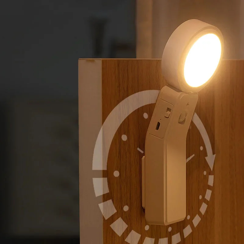 LED Human Body Sensor Night Light USB Rechargeable Reading Light Bedroom Bedside Night Light Cabinet Stair Sensor Hallway Lamp