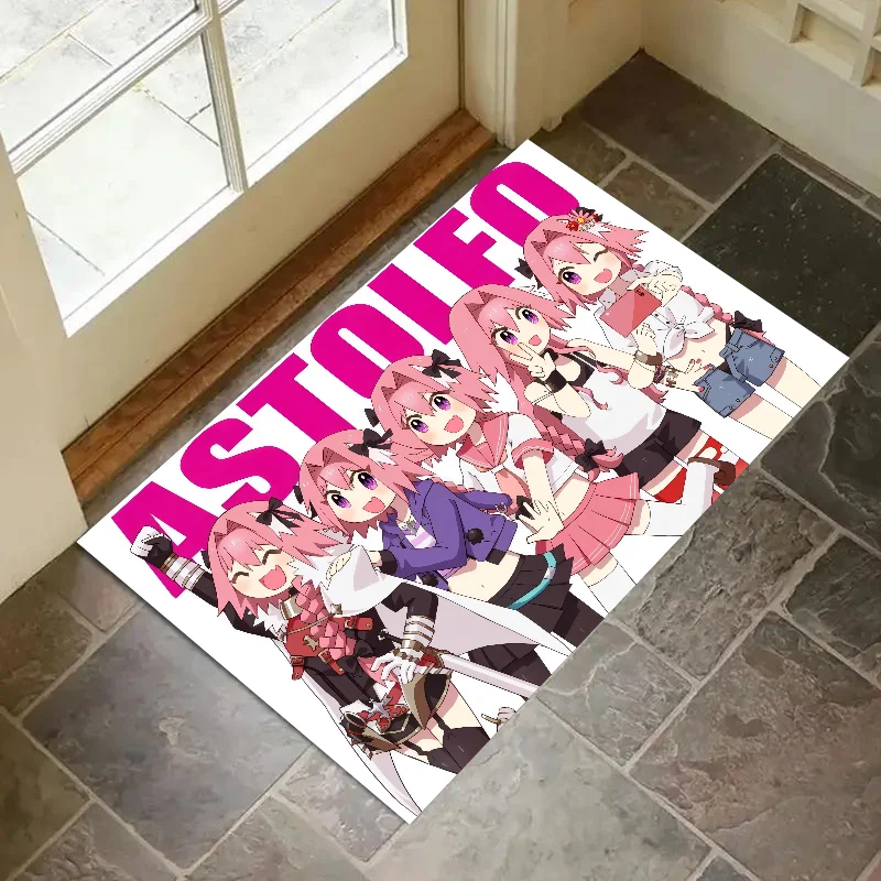 Astolfo Anime Girl Floor Mat Floor Mat Anti-Slip Kitchen Bedroom Handmade Tufted Rug Carpet Living Room Entrance Rug