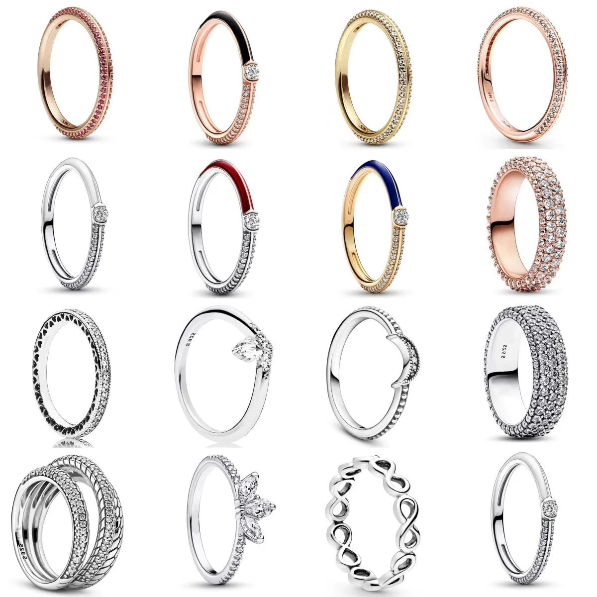 925 فضة الوردي القلب حجر القمر عدد ثمانية أحمر أزرق أخضر خاتم النساء خواتم غرامة مجوهرات الإكسسوارات