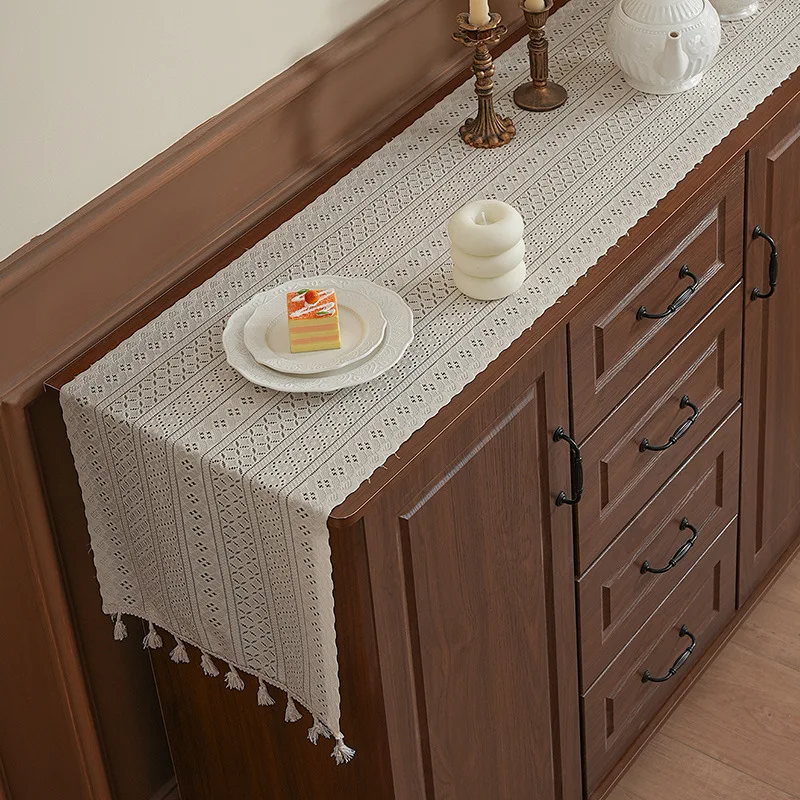 Cross-border American-style long table runner, non-slip, simple shoe cabinet cover