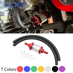 8mm CNC Glass Gas Fuel Gasoline Oil Filter Fuel Hose For ATV Kawasaki KTM Honda Yamaha YZ250F YZ450F WR250R WR450R WR250F WR450F