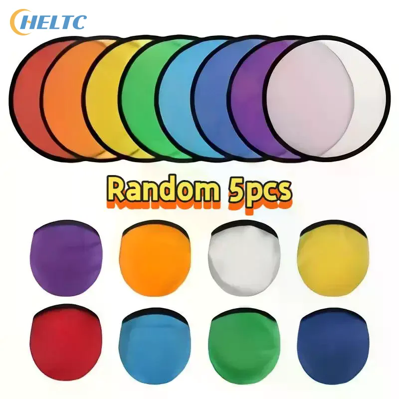 5/10pcs Multifunctional Portable Foldable Hand Fan Pocket Sized 2 In 1 Flying Disc for Travel Commute Daily Summer Use