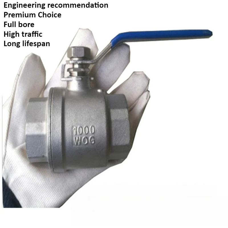 304 stainless steel internal thread two-piece ball valve 1/4 3/8 1/2 