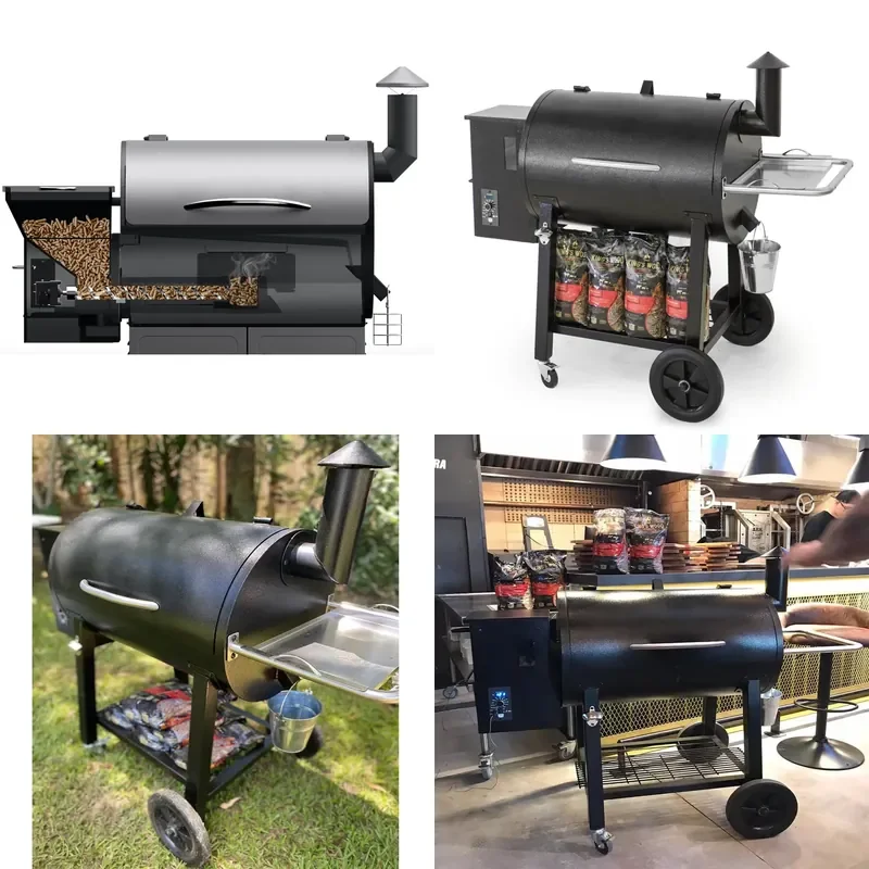 Smart Wood Pellet Grill for Home Villa Outdoor BBQ Granular Carbon Smoke Cooking Appliance