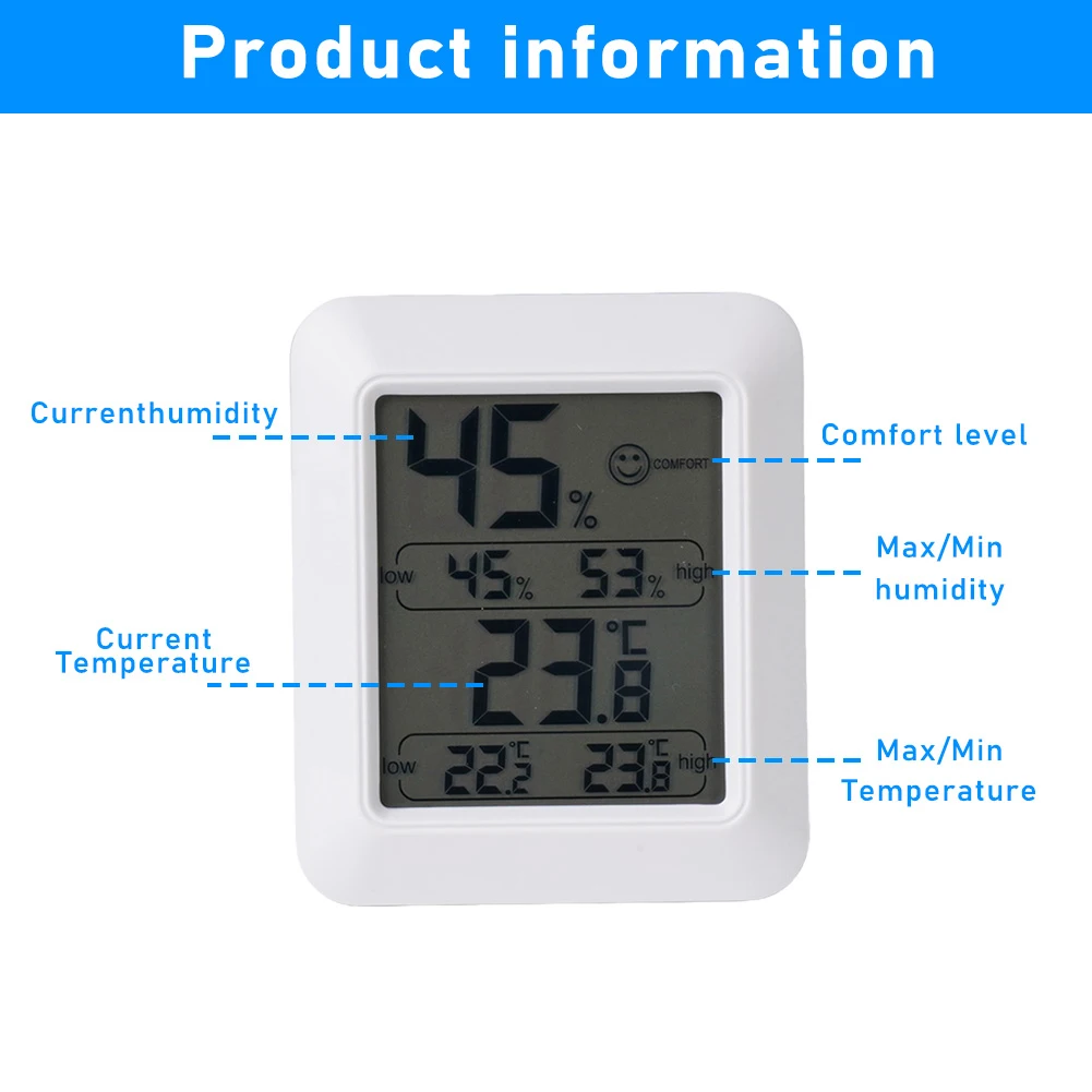 

Монитор температуры и влажности, 1 шт., цифровой беспроводной гигрометр для помещений и улицы с датчиком от-58 °F до 158 °F с высокоточной температурой
