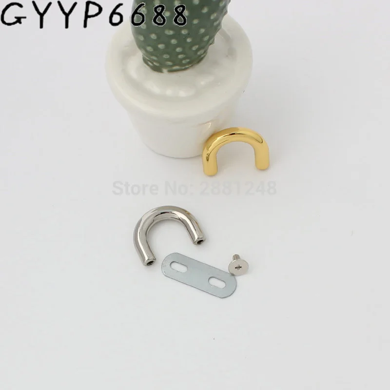 

10-50pcs 15mm k gold plating processing leather handbag aglet twist lock screw arch bridge decorative accessories