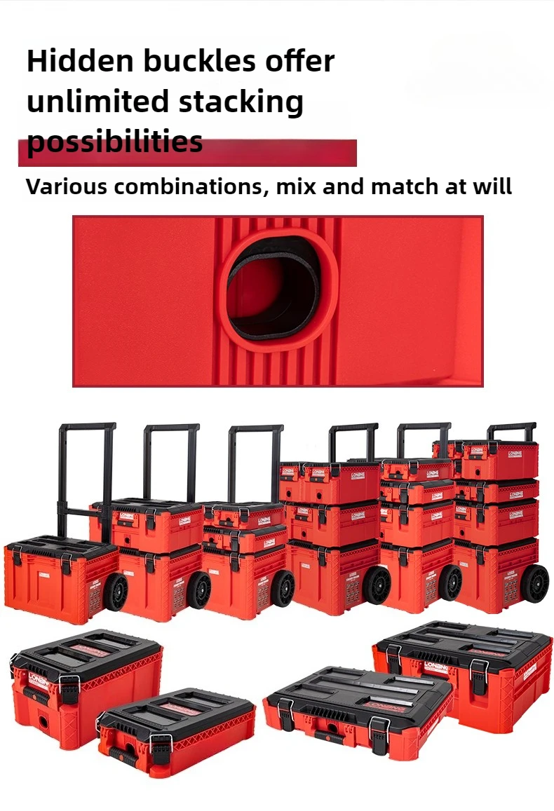 Toolbox Trolley Case Hardware Industrial Grade Multifunctional Tool Storage Box Fishing Combination Stacking Box Set