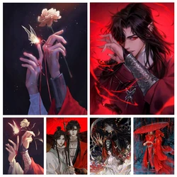 5d Haft Heaven Official's Blessing Anime Diamond Painting Hua Cheng And Xie Lian With Red Thread Tian Guan Ci Poster Decor