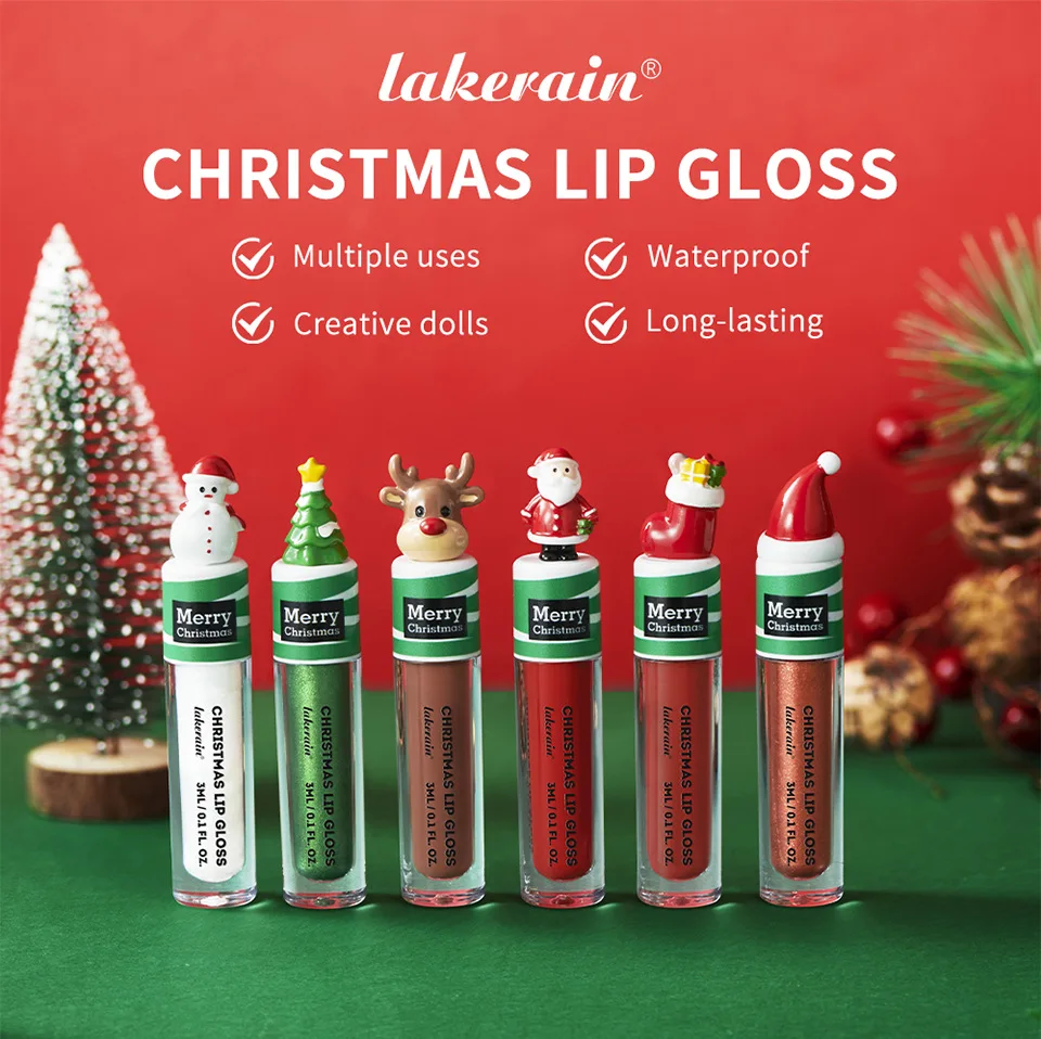 

Lakerain Christmas Matte Velvet Lip Glaze Waterproof Long Lasting Lip Gloss Silky Smooth Lipstick Makeup