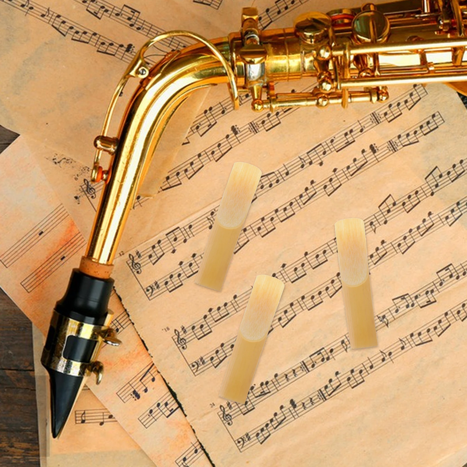 

10pcs Eb Saxophone Premium Handmade Alto Sax Reeds Durable Replacement Accessories Compact Thinner Tips Easy Install Soprano