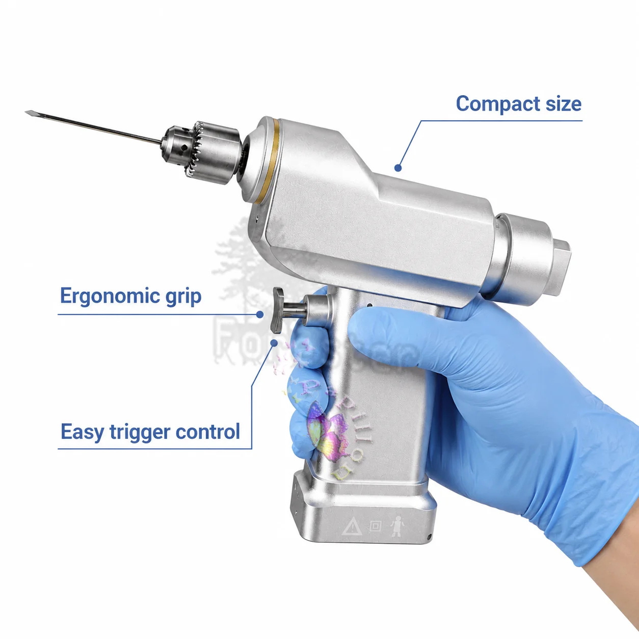 Mini Orthopedic Hollow Drill Medical Bone Surgery Hollow Drill with 2 Batteries Charger Surgical Instrument
