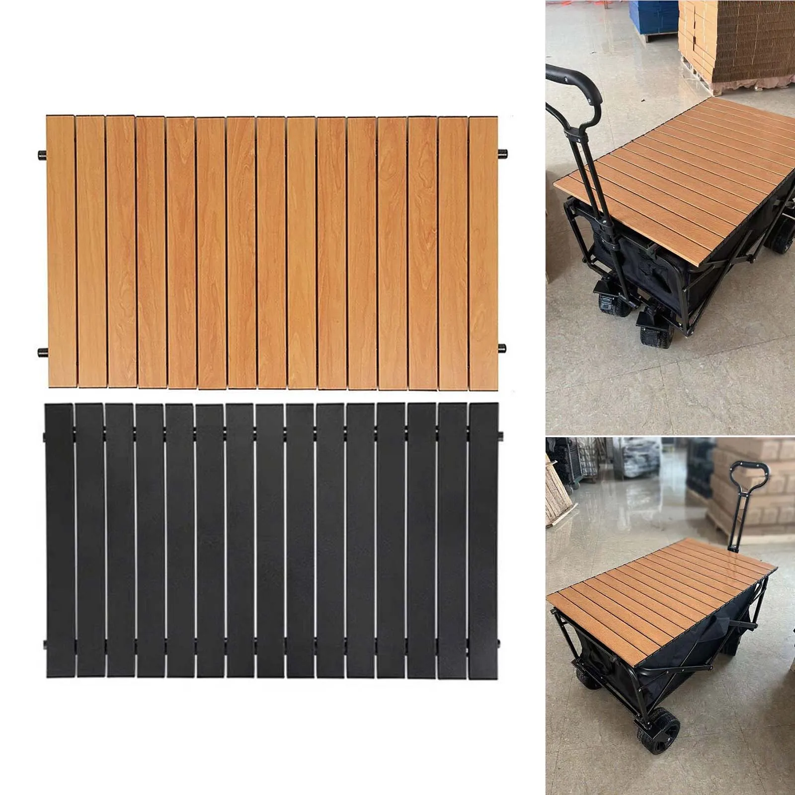 Rollable Aluminum Alloy Folding Tabletop For Campervan And Trailer Camping Storage Tail Box With Steel Support Frame