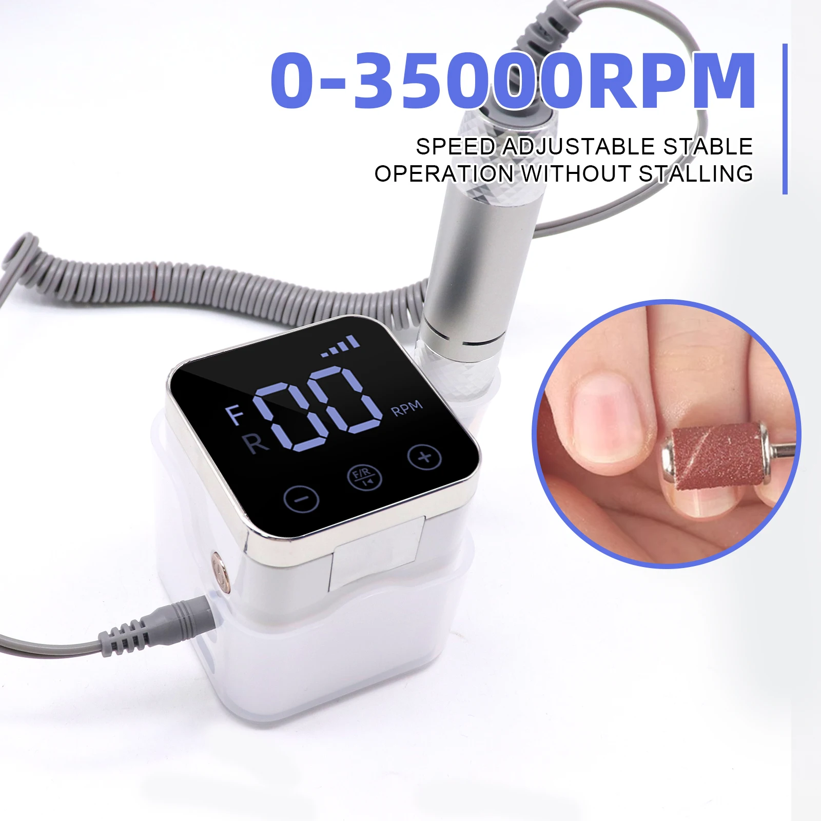 Levigatrice per unghie Penna per rimozione unghie Smerigliatrice elettrica speciale per rimuovere la pelle morta che carica la lampada intelligente per parole Nuovo flip