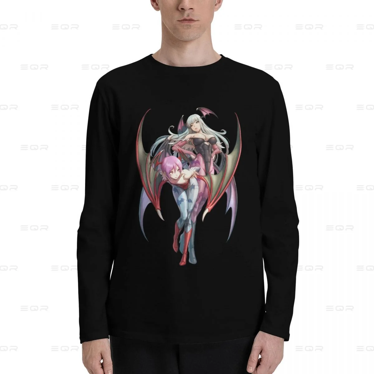 Morrigan Aensland men Cotton Digital Direct Spray printed long sleeved T-shirt,Darkstalkers fashion Unisex Tees