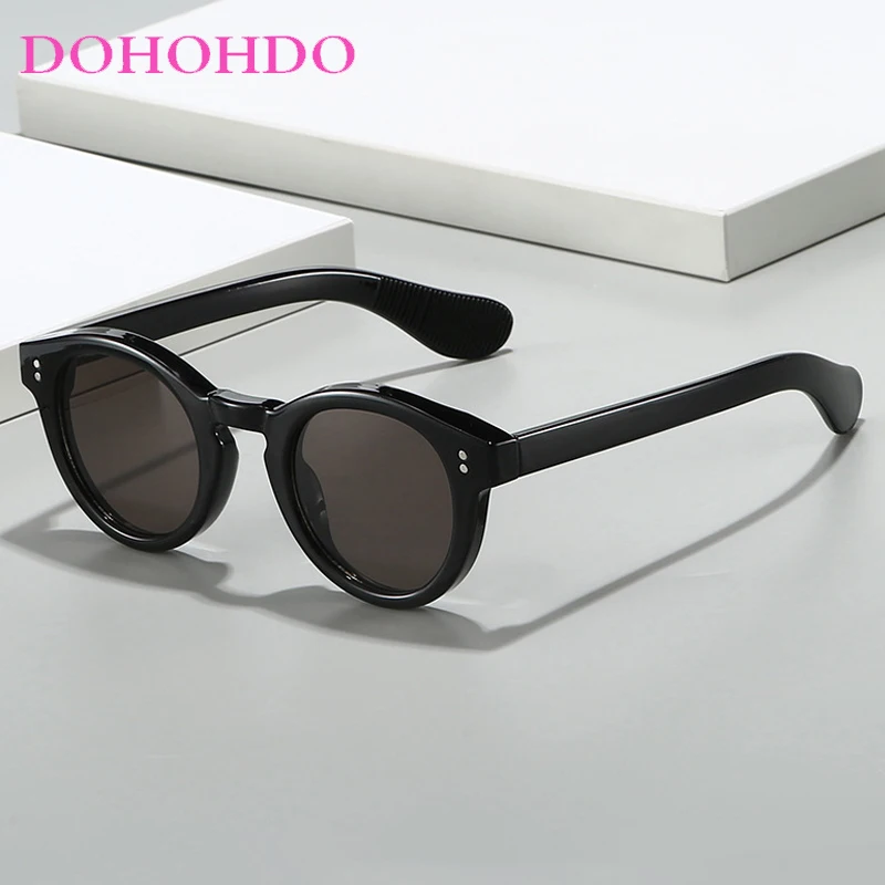 

Retro Luxury Rice Nail Small Round Frame Women Men Sunglasses Fashion Design Eyewear Summer Traveling Fishing Shades Male UV400