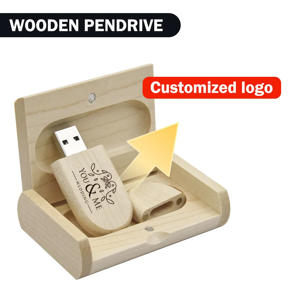 20 قطعة/الوحدة محرك فلاش USB خشبي 2.0 بندريف 4 جيجابايت 8 جيجابايت 16 جيجابايت 32 جيجابايت 64 جيجابايت 128 جيجابايت ذاكرة عصا شعار مخصص مجاني هدية الزفاف