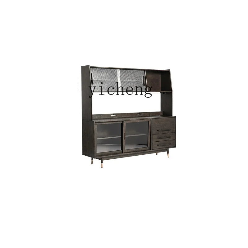 

Tqh Solid Wood Sideboard Living Room Wall High Cabinet Simple Tea Cabinet Storage CabinetKitchen Cupboard