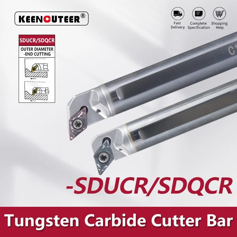 Torno à Prova de Choque do Aço do Tungstênio Barra do Cortador de Aço Torno do Cnc Ferramenta de Giro Interno C10k C12m C16q–sdqcr Sducr