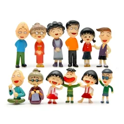 12Pcs/Set Anime Chibi Maruko Chan Action Toy Figures 3-5CM High