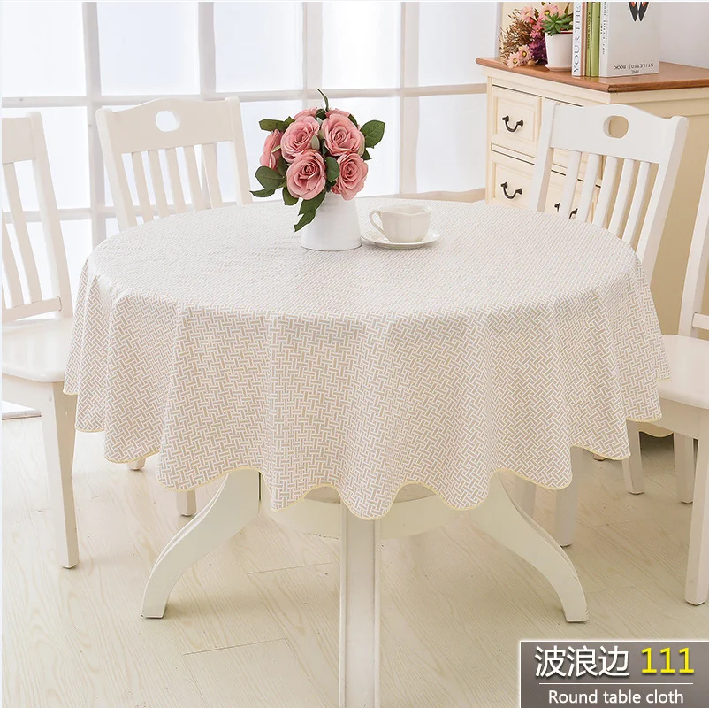 PVC Hotel round table cloth plastic round table cloth waterproof, oil proof, wash free and scald proof round table tableware