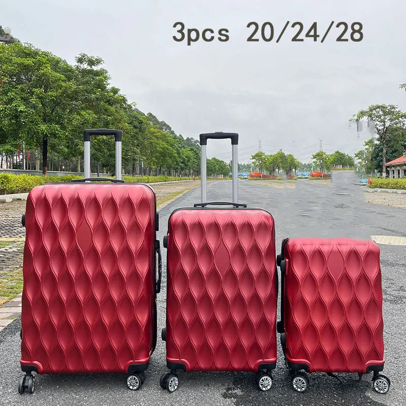 The New ABS Universal Wheel Luggage Case 20/24/28 Inch Three-piece Suit Boarding Suitcase