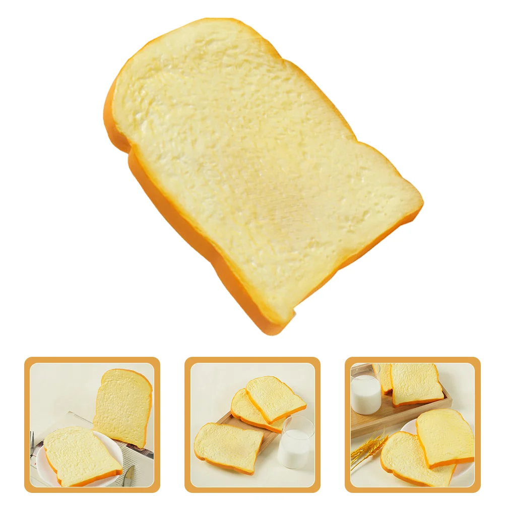 3 Pcs Toast Model Artificial Decor Fake Foods Decorate Bread Adornment Realistic