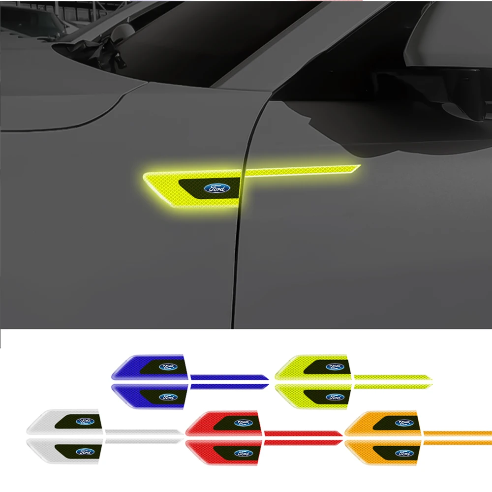 Reflective Car Door Sticker Safety Warning Reflector Tape Decal Exterior Reflector Sticker For Ford ST Fusion Transit Ecosport