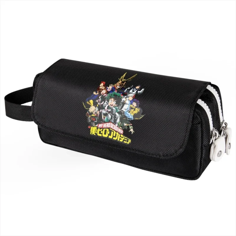 My Hero Academia Anime Cartoon Lápis Case, Maquiagem saco cosmético, Papelaria de estudante, Multi-Funcional Flip Bags, Presente