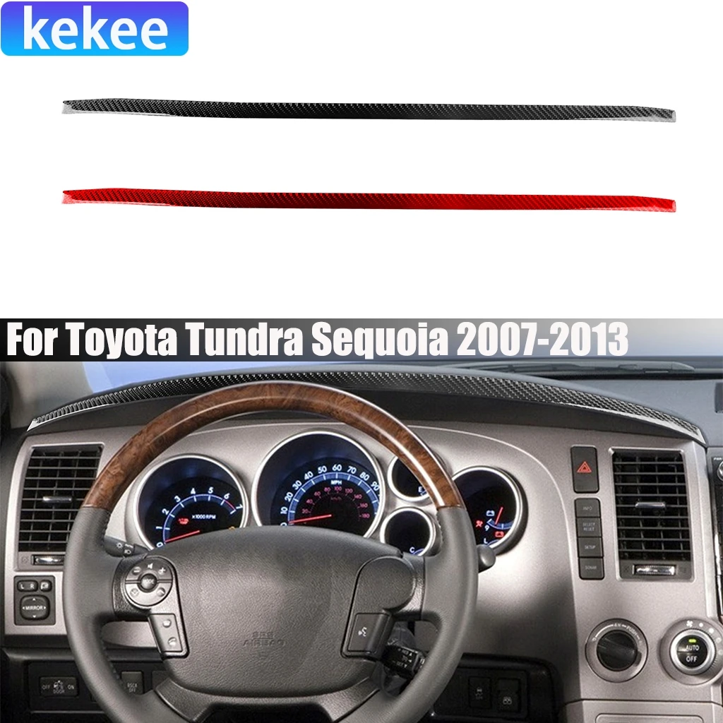 

Автомобильные аксессуары из углеродного волокна, полоса приборной панели, модифицированная внутренняя отделка, мягкая наклейка для Toyota Tundra Sequoia 2007-2013