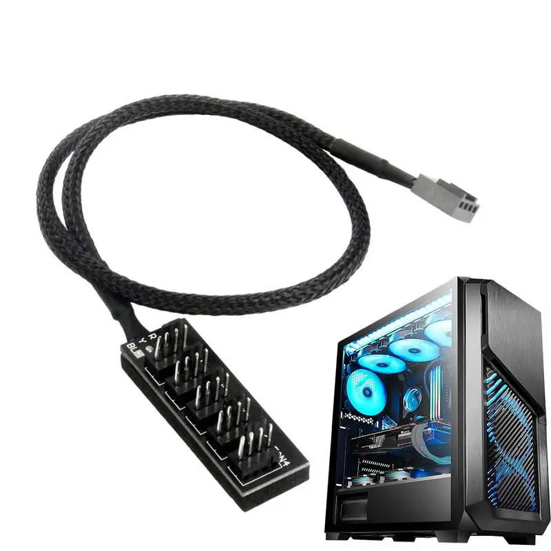 4-Pin PWM PC Fan Hub PC 5 Way Splitter 1 to 5 Splitter 5 Way PC Case Internal Motherboard 4/3pin Fan Power Extension Cable