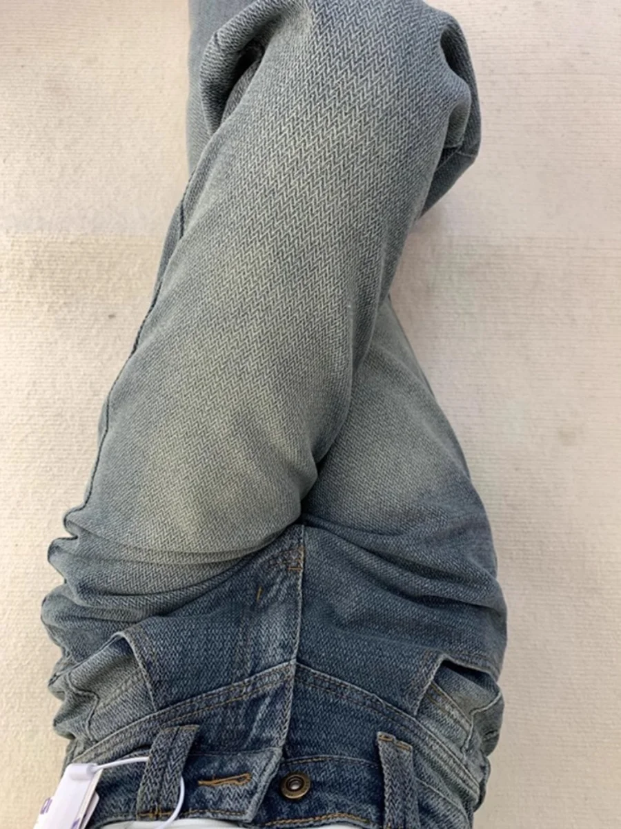 

Retro American Starry Pattern High Waist Wide Leg Denim Jeans Women's Design Worn Loose Straight Leg Slimming Pants