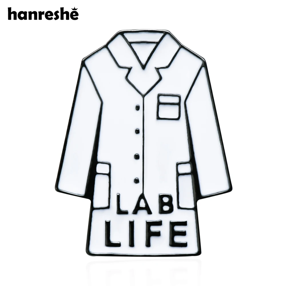 Hanreshe Lab White Coat Enamel Brooch Science Medical Lapel Backpack Badge Pins Jewelry Gift for Scientist Laboratory Enthusiast