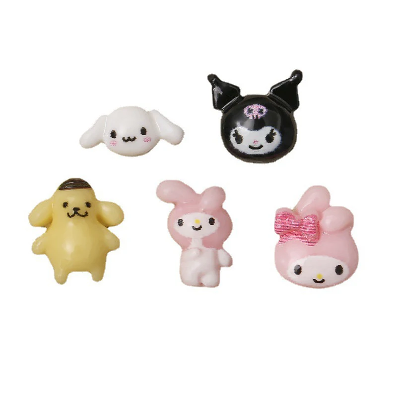 Sanurgente Cartoon Nail Charms, Kit Strass Flatback, Kawaii Hello Kitty, Kuromi Cinnamoroll, Bijoux DIY Crafts, 10Pcs