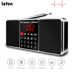 Lefon L-288 AM FM Bluetooth Radio Receiver Digital Portable Speaker Stereo MP3 Player with TF USB AUX Handsfree Call Lock Button