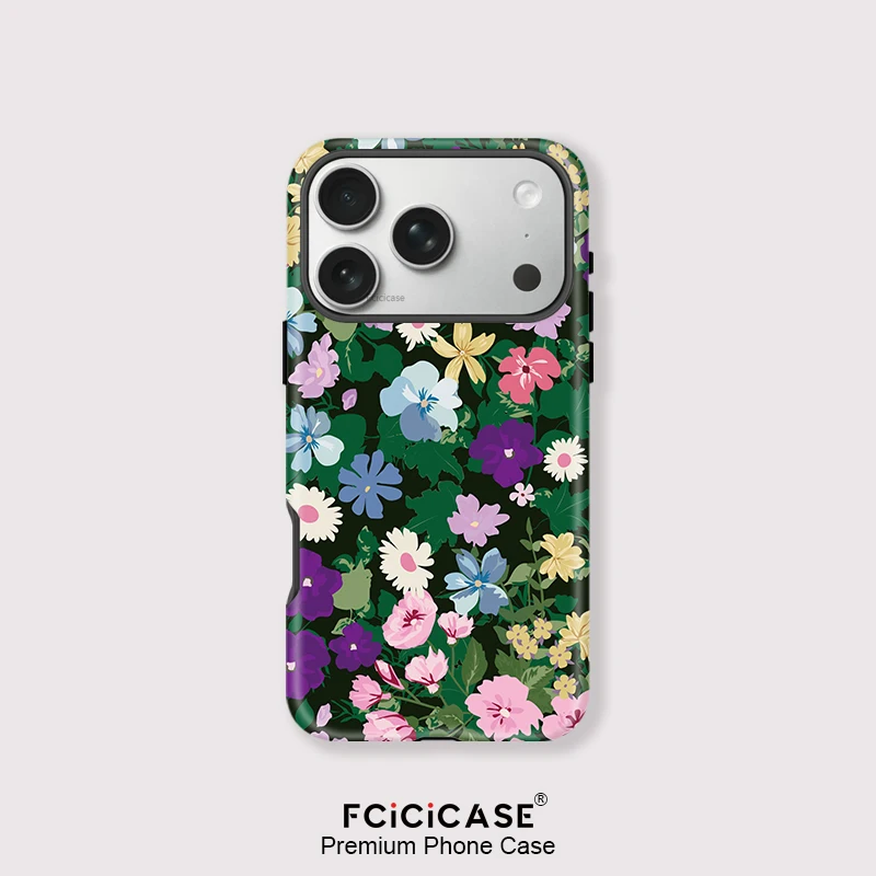 

Fcicicase Flower Phone Case For iPhone 17 16 15 14 13 12 11 Pro Max 16 15 Plus 17 Air For Magsafe Magnetic Double-layer Cover