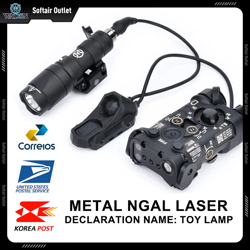 Wadsn L3 NGAL Full Metal Red Green Blue Dot IR Pointer Tactics M300A Flashlight Strobe White LED Light UNAxon Mod Button Switch