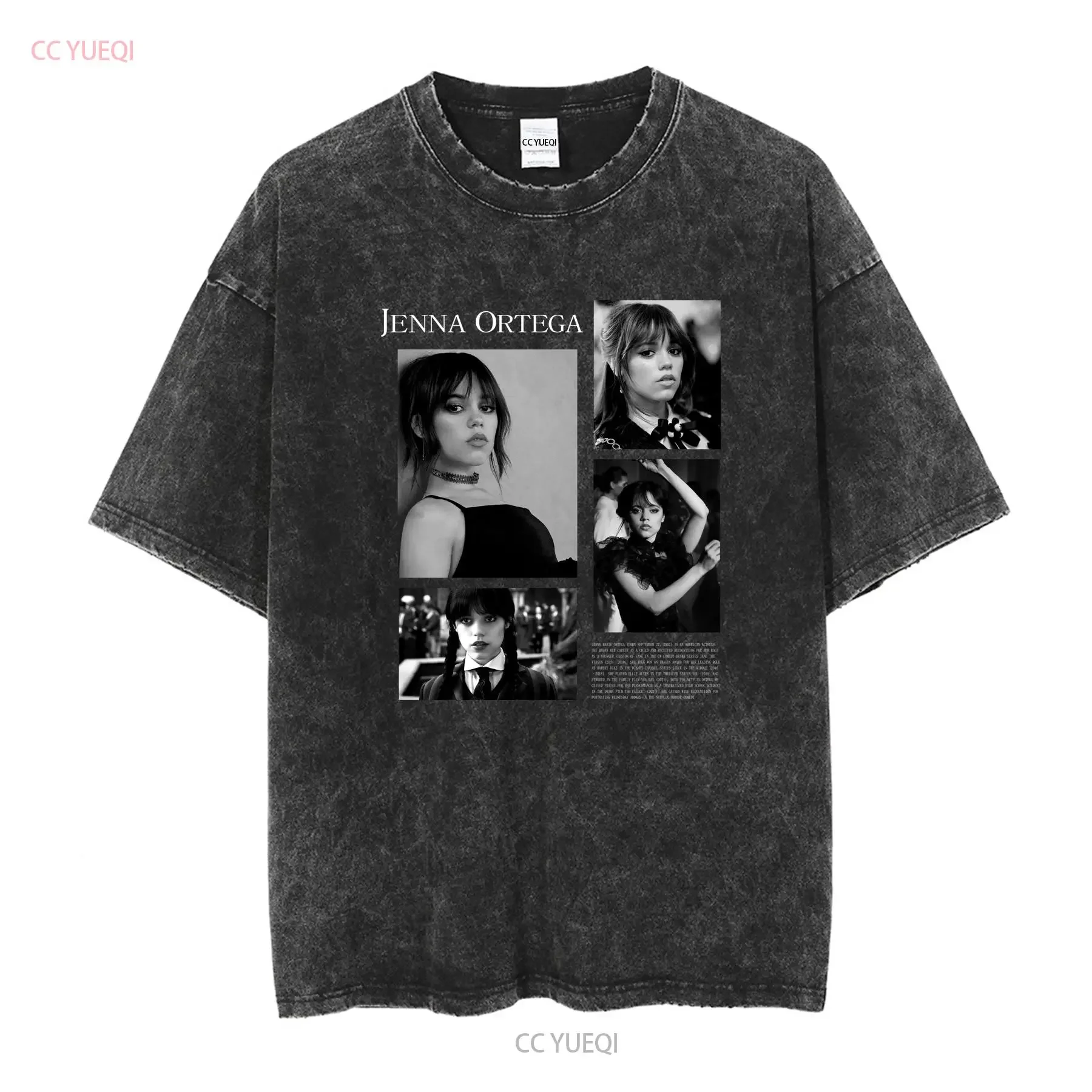 تي شيرت Jenna Ortega SweaT المحدود للرجال والنساء بأكمام طويلة أو قصيرة، جرافيك ملابس مصمم عتيق مغسول وجيد التهوية #2