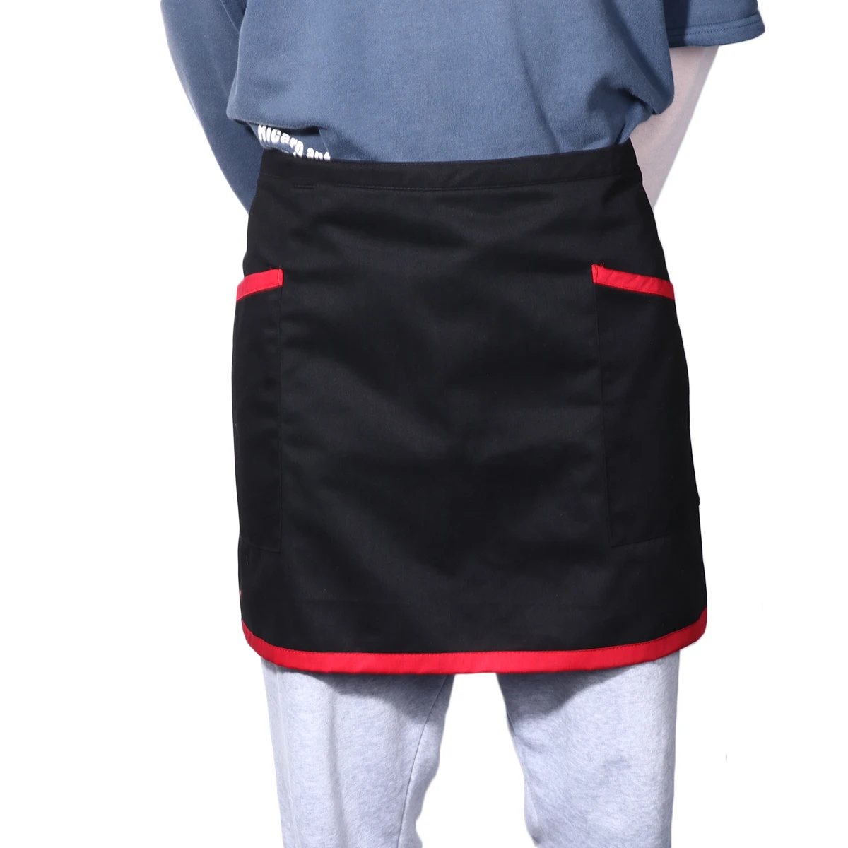 

Short Aprons Pockets Cafe Barbecue Working Waiter Men Women Cooking Apron Unisex Fade Proof Resistant Home Kitchen Hotel Use