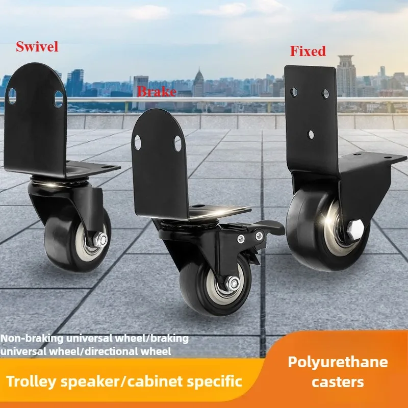 2Pcs 1.5/2 inch L-Shaped Bracket Side Mount Casters Wheels ,Furniture Casters,for Cots,Flower Stands,Desks Trolley Cabinet